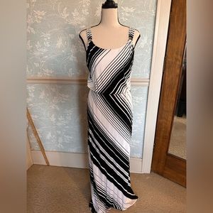 White house black market striped maxi dress